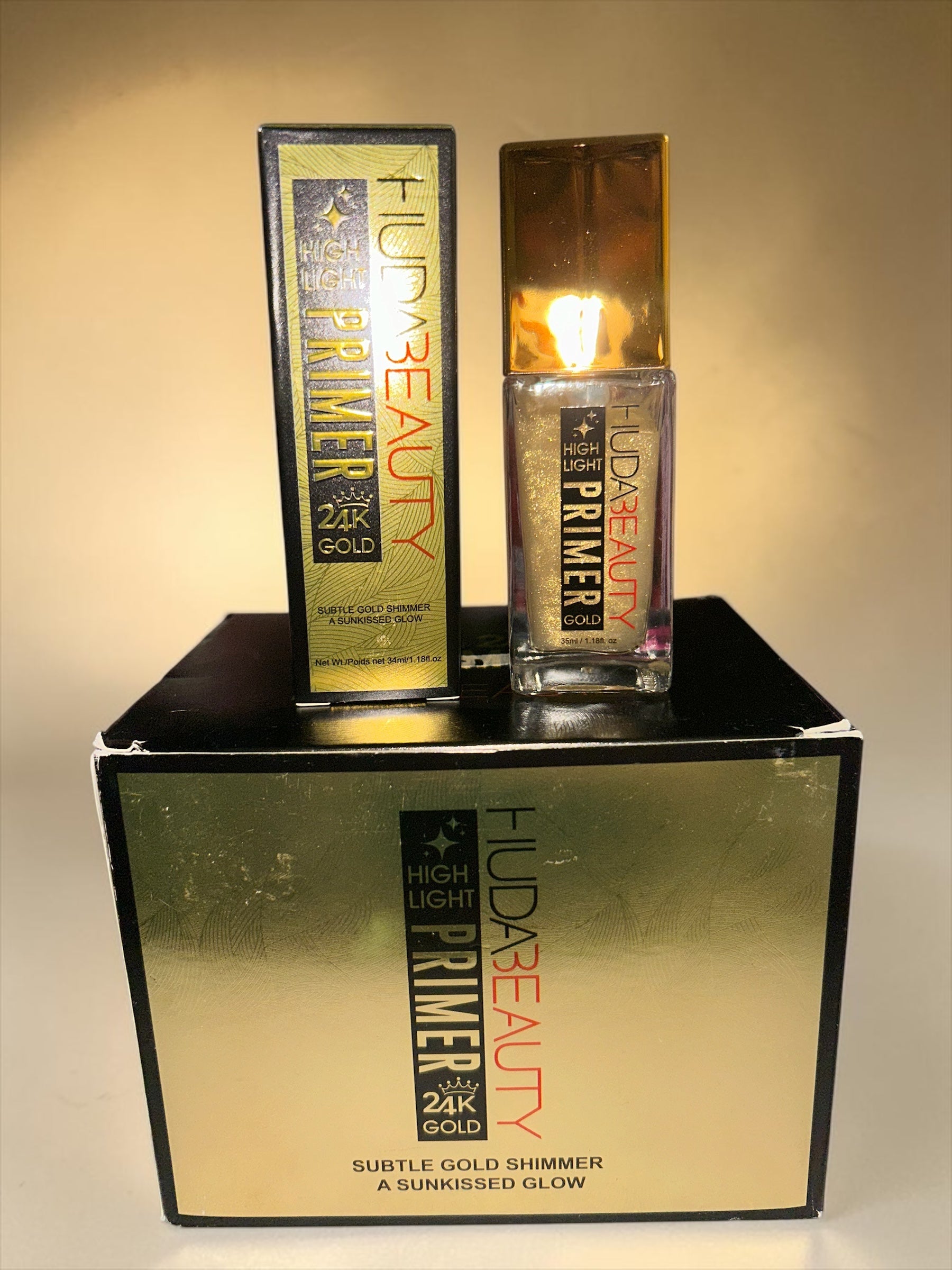 ✨ Huda Beauty High Light Primer – 24K Gold Glow ✨
