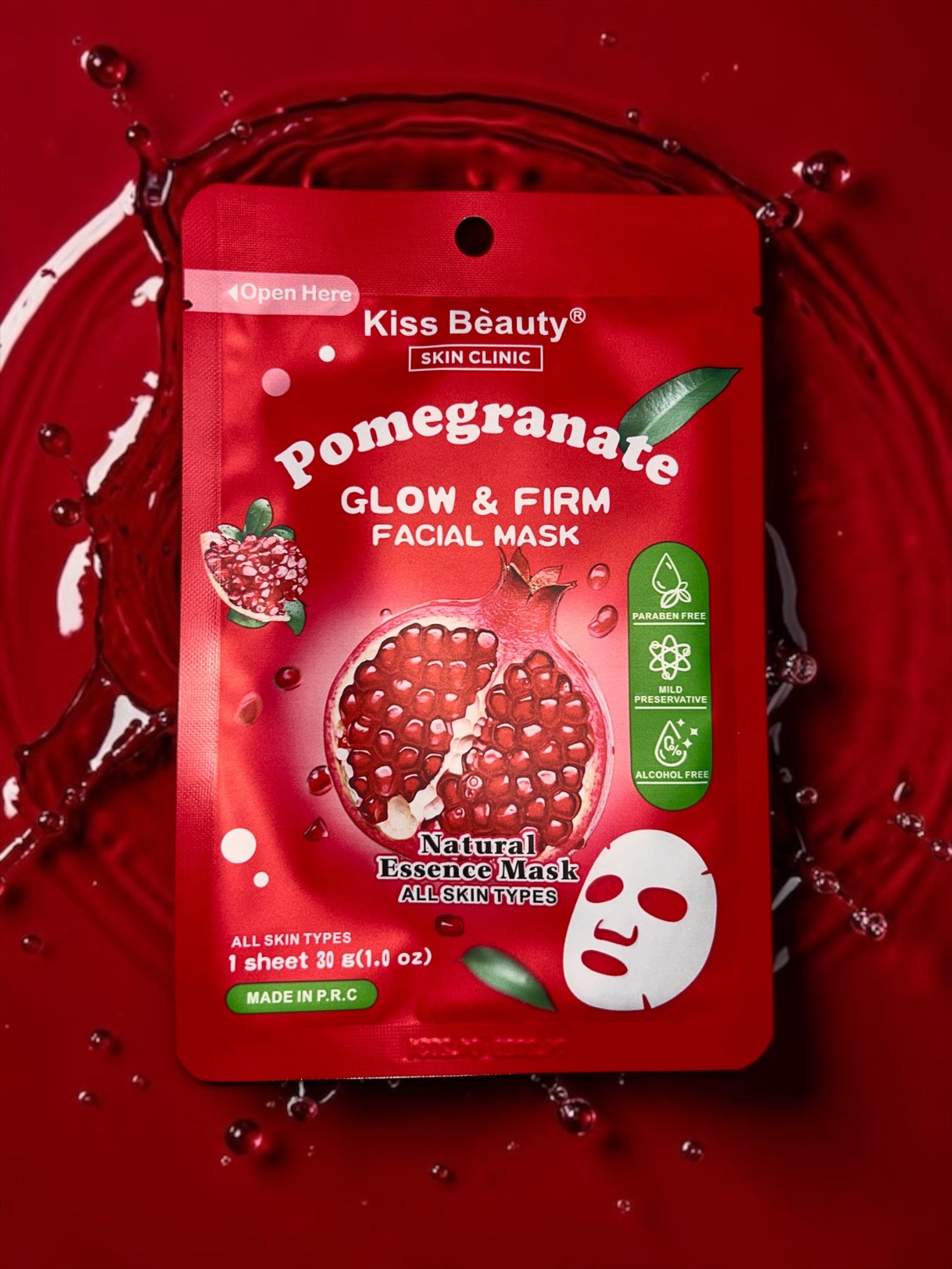 Kiss Beauty Pomegranate Glow & Firm Facial Mask ❤️