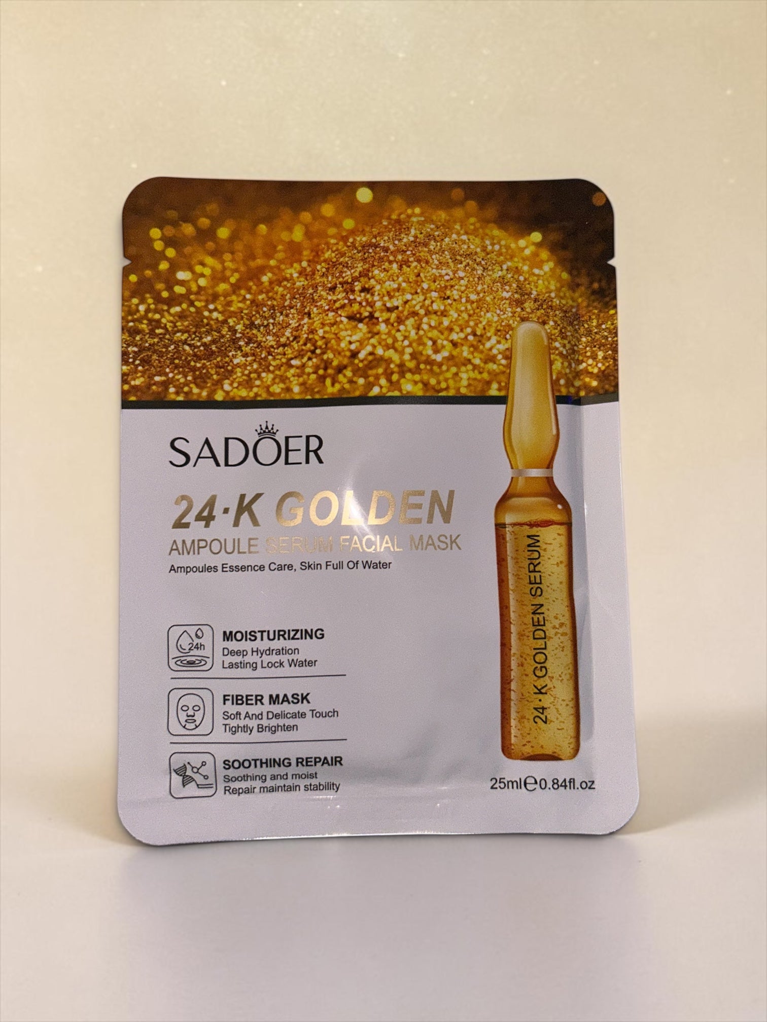 SADOER 24K Golden Ampoule Serum Facial Mask ✨👑